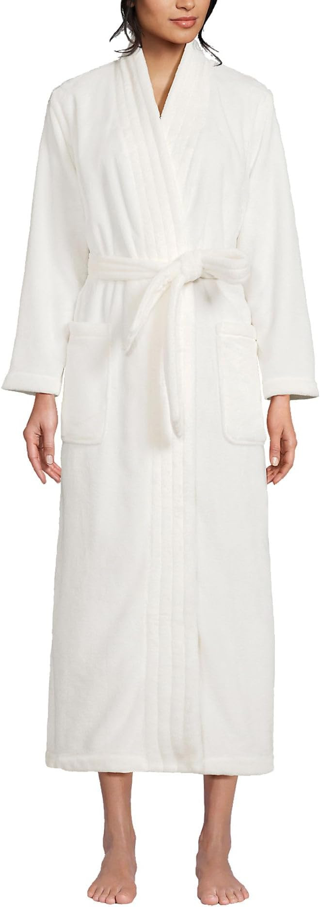 Lands' End Women's Cozy Plush Long Wrap Robe | Amazon (US)