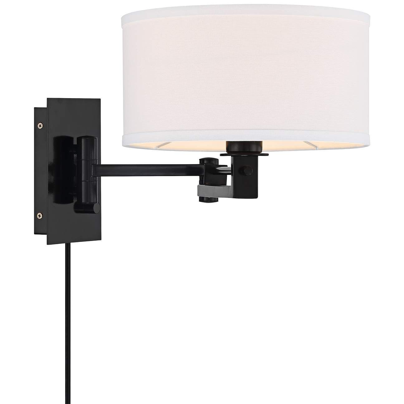 Possini Euro Aluno Black Swing Arm Wall Lamp - #673G1 | Lamps Plus | Lamps Plus