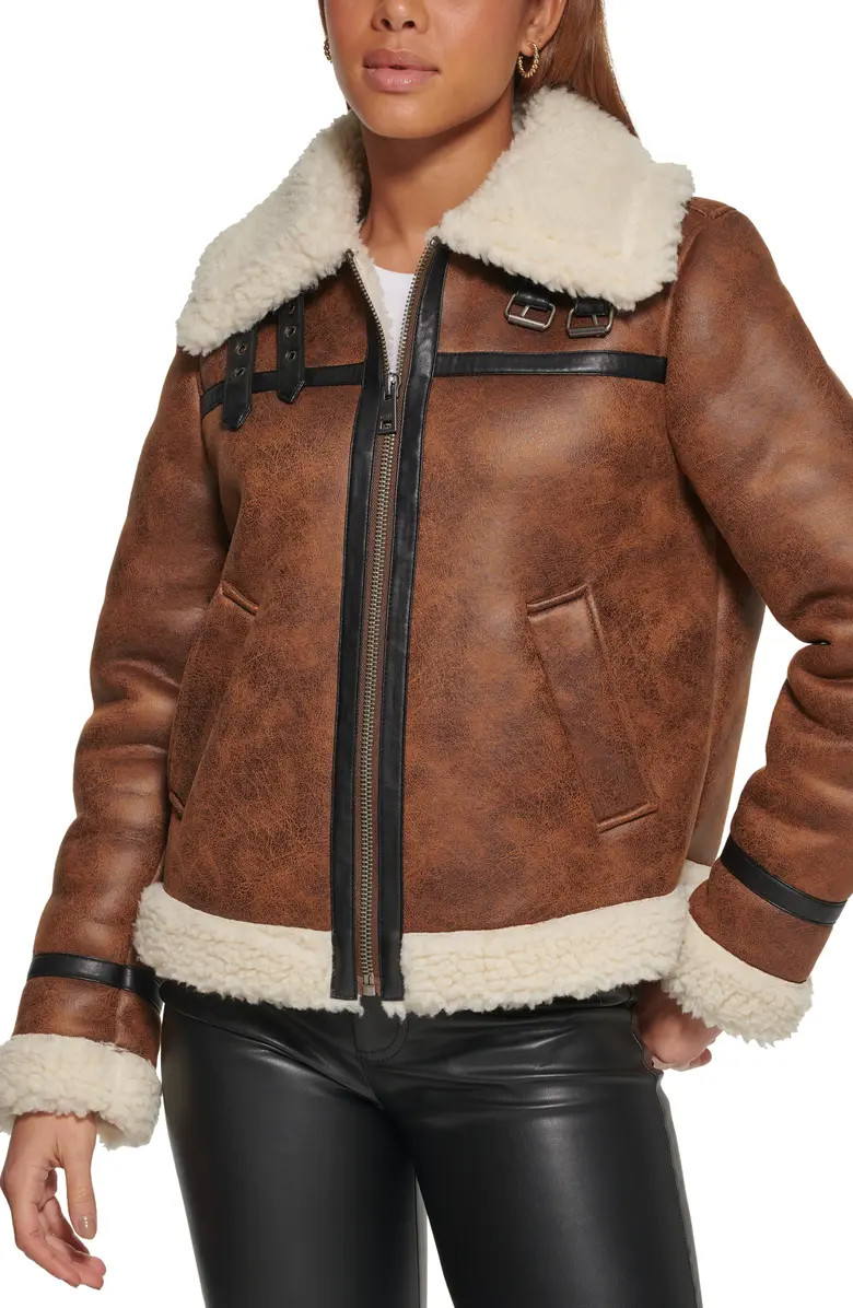 Levi's® Faux Shearling Aviator Jacket | Nordstromrack | Nordstrom Rack