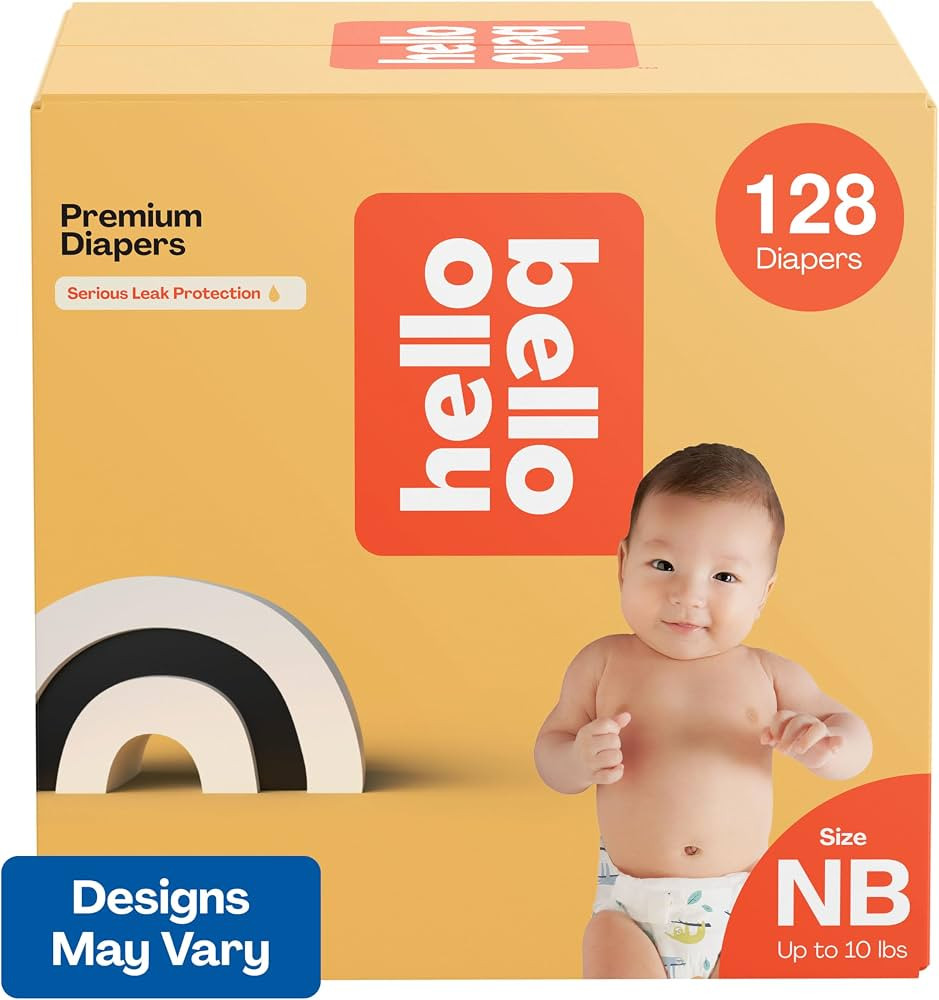 Hello Bello Premium Diapers, Size NB (Up to 10 lbs) Surprise Pack for Boys - 128 Count, Hypoaller... | Amazon (US)