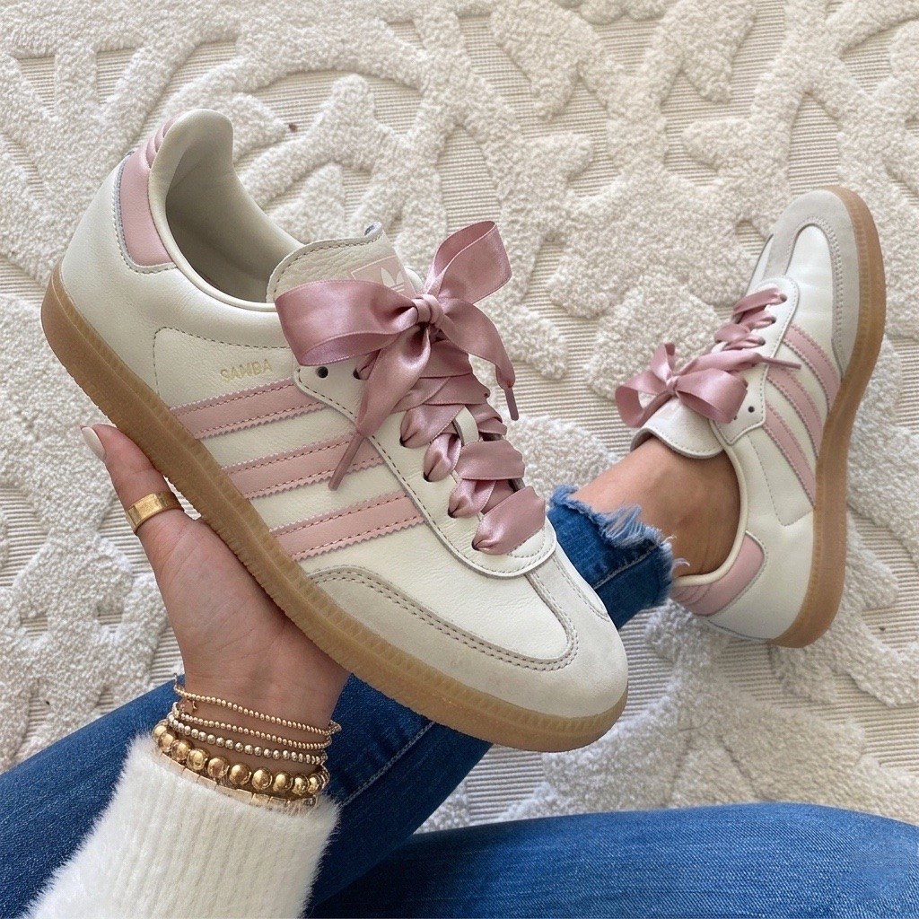 Adidas samba pink sneakers run true to size. Changed the laces for $10!