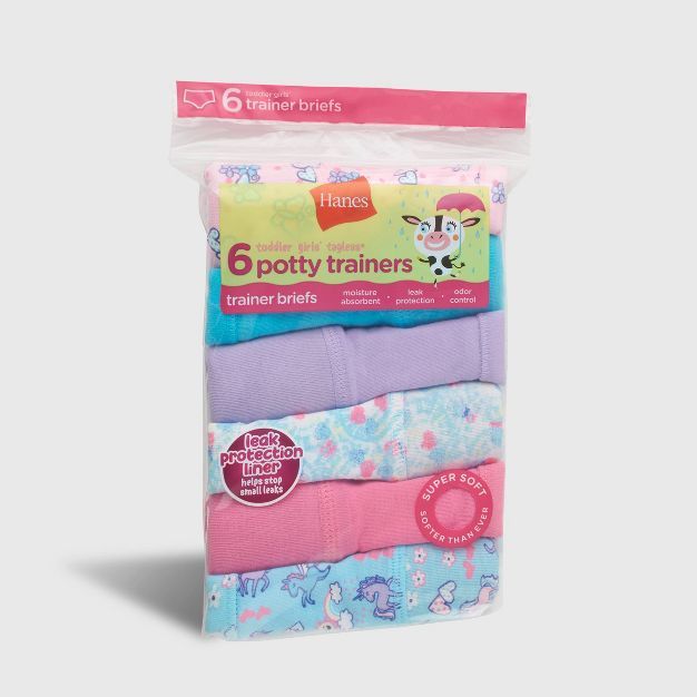 Hanes Toddler Girls' 6pk Training Briefs - Colors May Vary | Target