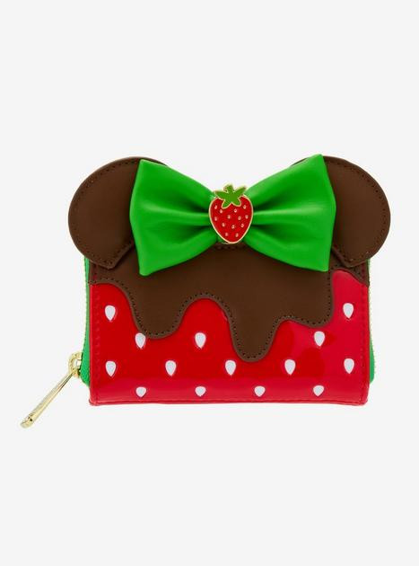 Loungefly Disney Minnie Mouse Chocolate Dipped Strawberry Ears Scented Small Zip Wallet - BoxLunc... | BoxLunch