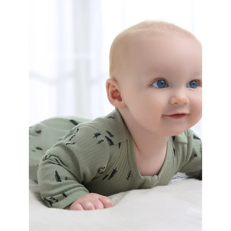 Gerber Baby Boy Sleep ´N Play Footed Cotton Pajamas, 2-Pack, Sizes Newborn - 3/6 Months | Walmart (US)