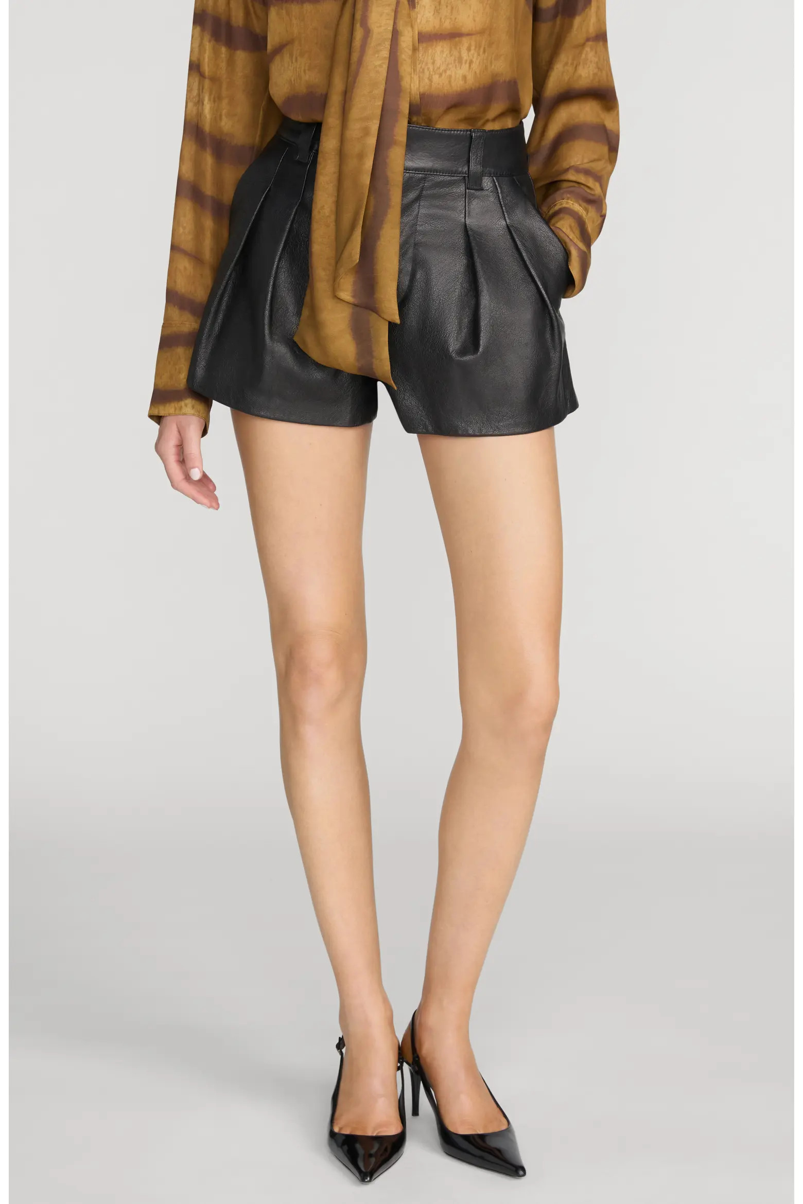 FRAME The Structural Leather Shorts (Women) | Nordstrom | Nordstrom