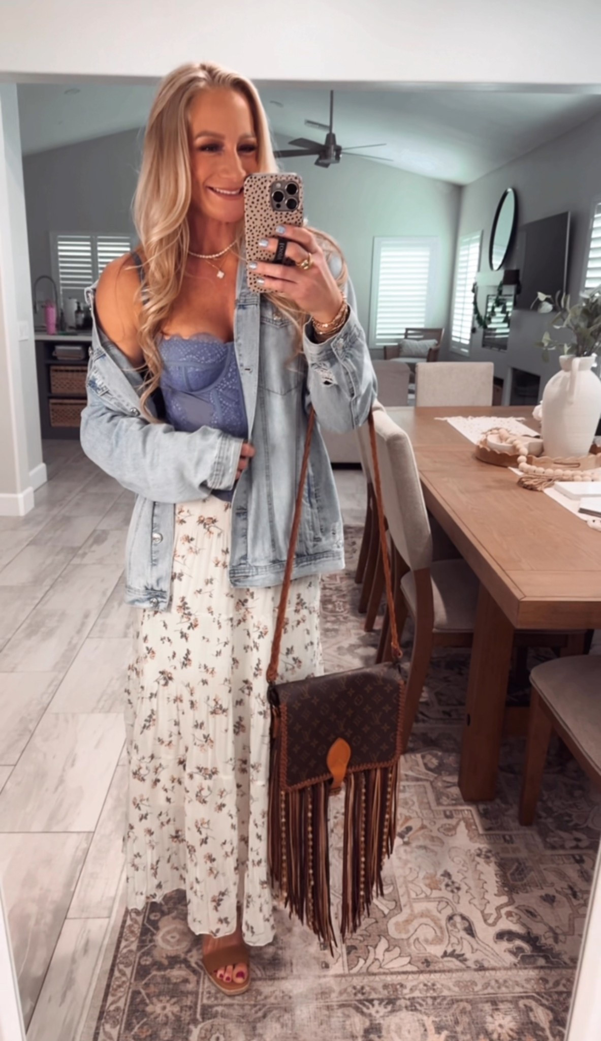 Flirty and sexy outfit for night out, date night, girls night, winery, happy hour, bar hopping, concert, show, music festival, birthday party, the list goes on! 
I’m in a Large top (34D) medium skirt. 5’6” 138 pounds
party outfit, long skirt, corset top wedge heels espadrilles resort wear vacation clothes 

#LTKStyleTip #LTKFindsUnder50