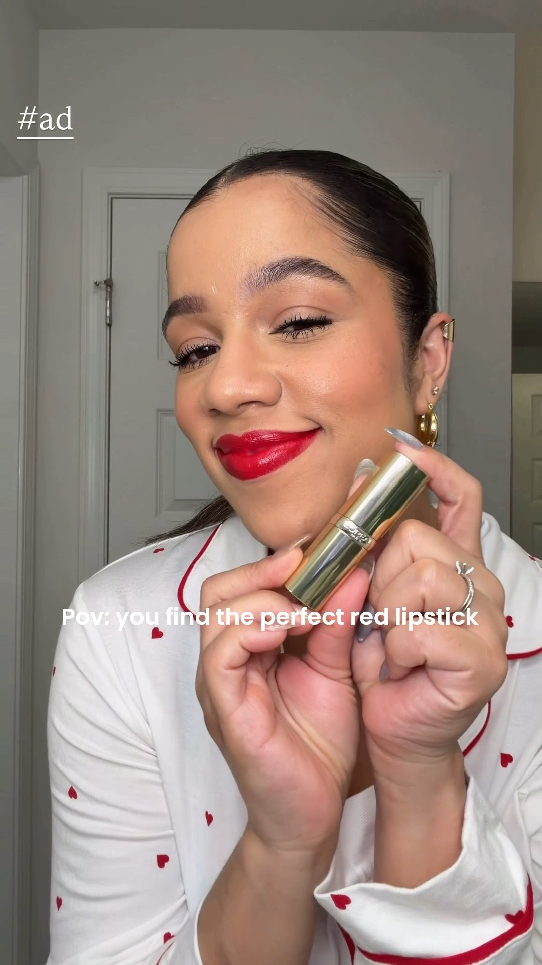 #ad #LOrealParisPartner Do you wear red lipstick during this season? I personally feel like holidays aren’t complete without the perfect red lip. I am so obsessed with @lorealparis Le Rouge Paris Satin Lipstick and how nourished it makes my lips feel. I always keep it in my bag and have plans to gift one for each of my girl friends.:)#LOrealParisCosmetics #LOrealParisMakeup #TargetPartner #Target @target @targetstyle