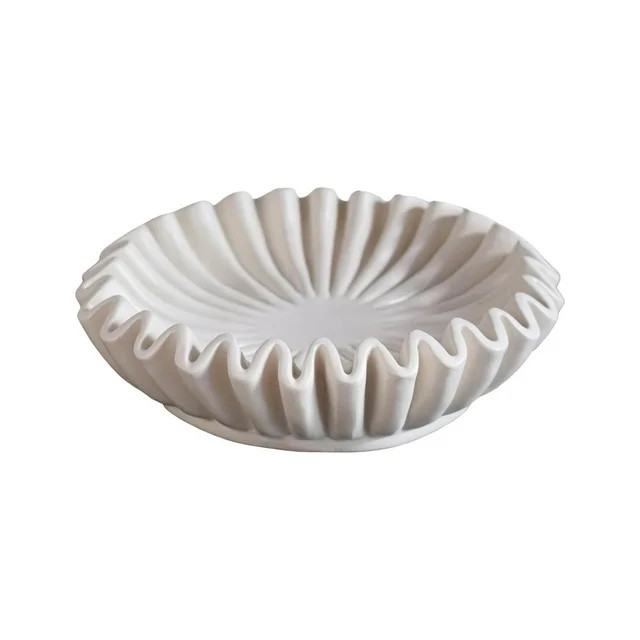 IMossad HandCrafted Marble Ruffle Bowl,Antique Scallop Bowl,Fruit Bowl,Vintage Ring Dish,Fluted B... | Walmart (US)