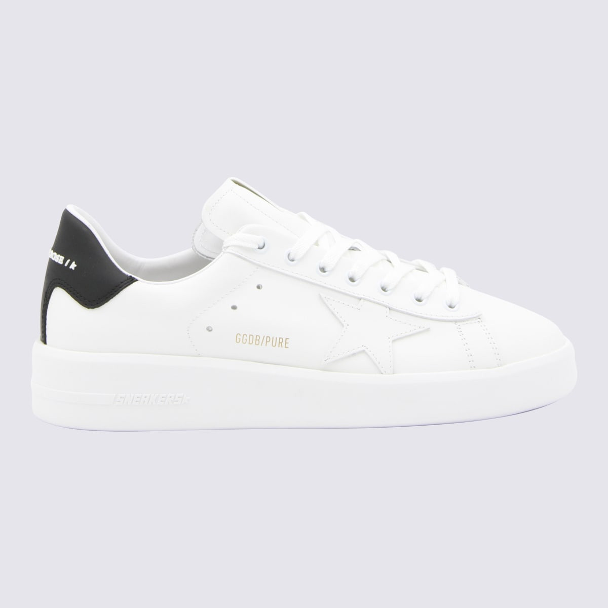Golden Goose White And Black Leather Pure Sneakers | Italist.com US