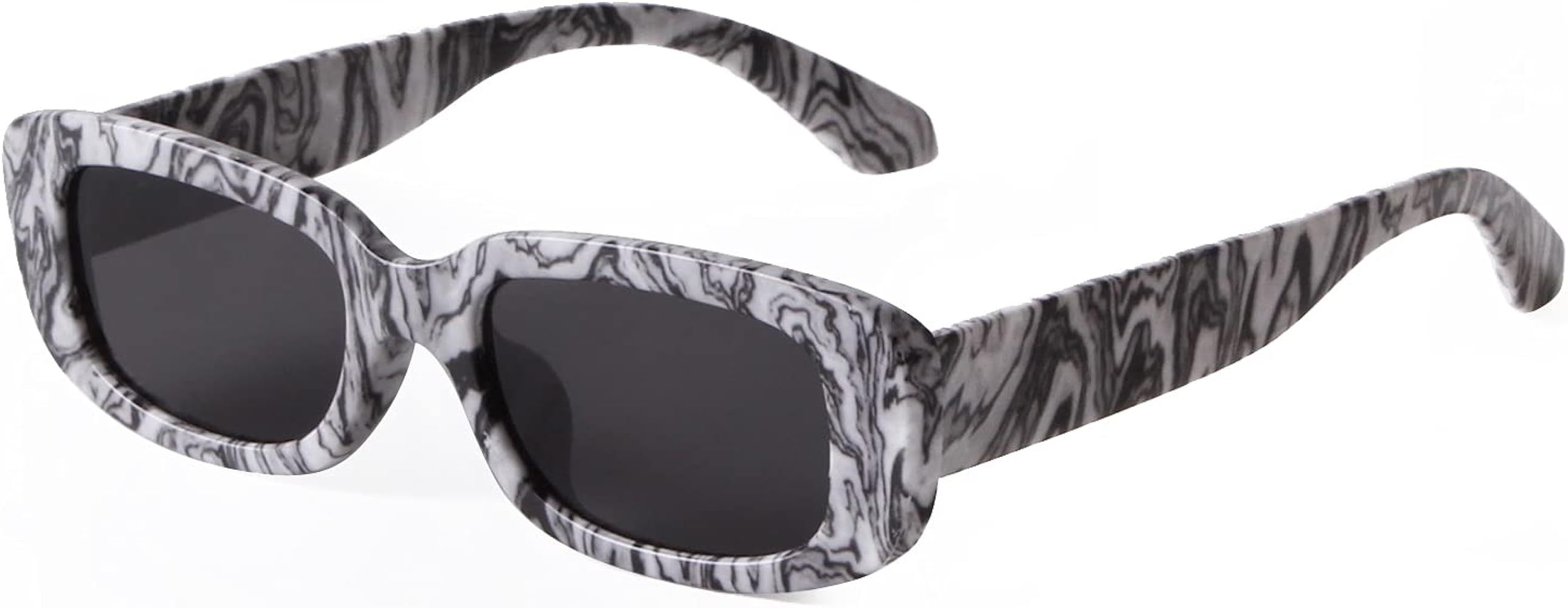 ADE WU Rectangle Sunglasses for Women Men Retro 90s Sunglasses Trendy Black Tortoise Shell Glasse... | Amazon (US)