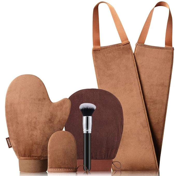 Self Tanning Mitt Applicator- Sanfery 5 Pack Self Tanner Mitt with Self Tanning Glove for Self Ta... | Amazon (US)