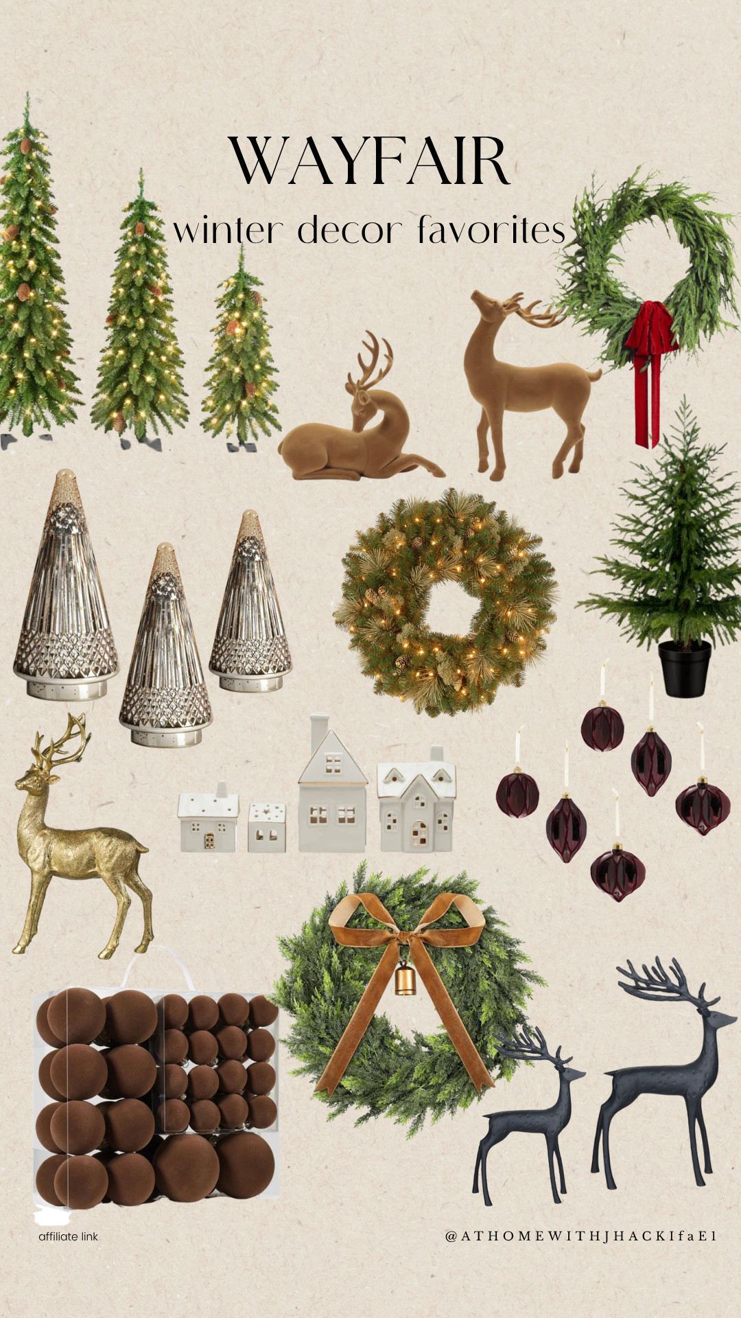 Wayfair Christmas decor, Wayfair winter decor, Christmas decor 2026, winter home decor, holiday decorating ideas, Christmas home finds, Christmas wreath, Christmas trees, velvet Christmas decor, burgundy Christmas decor, reindeer decor, neutral Christmas decor, traditional Christmas decor, cozy Christmas decor, Christmas village decor, holiday home inspiration, Wayfair Christmas finds

#LTKSeasonal #LTKHome