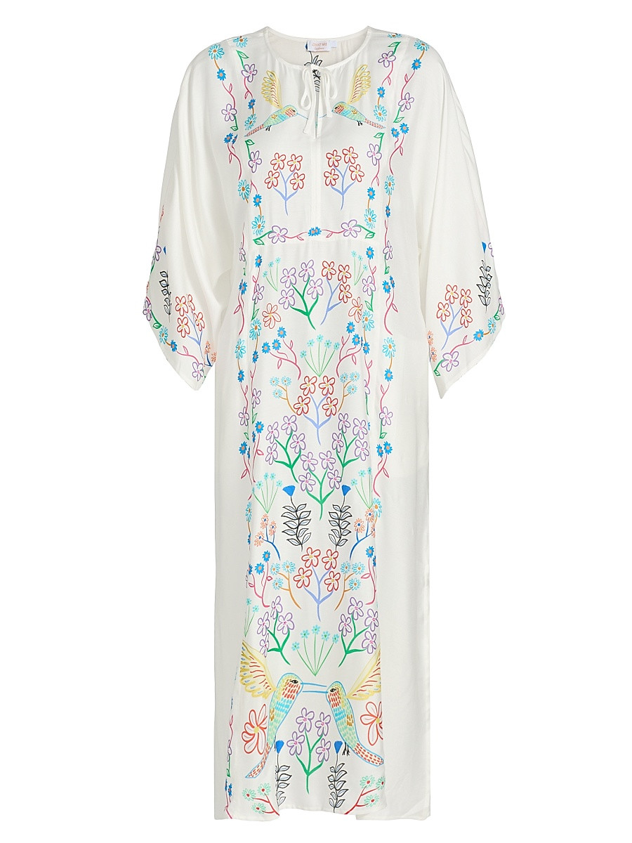 Women's Johnny Was x Ashley Percival Averi Floral Caftan - Elettra Morning - Size Large | Saks Fifth Avenue