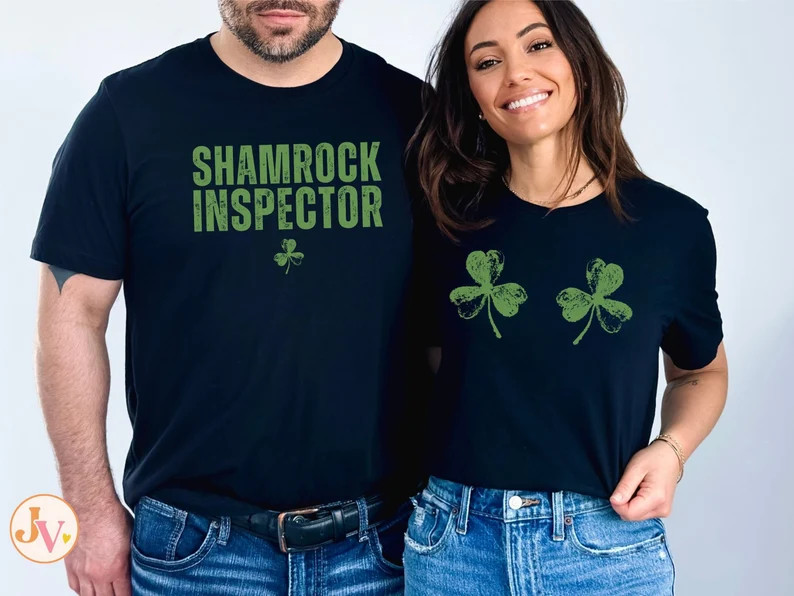 Retro St Patricks Day Couple Shirt Girlfriend and Boyfriend Matching St Paddy's Day Shirts 2024 S... | Etsy (US)