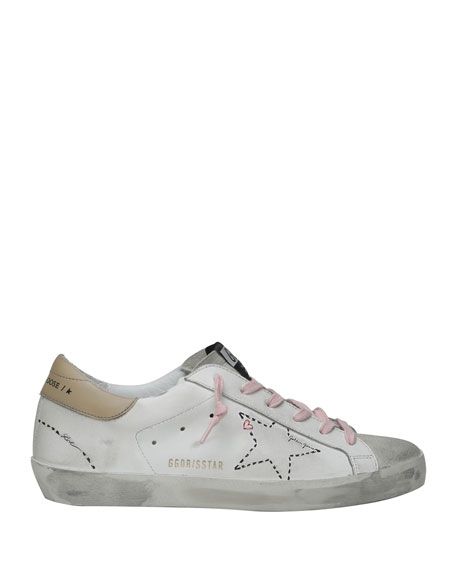 Golden Goose Superstar Handwritten Mixed Leather Sneakers | Neiman Marcus