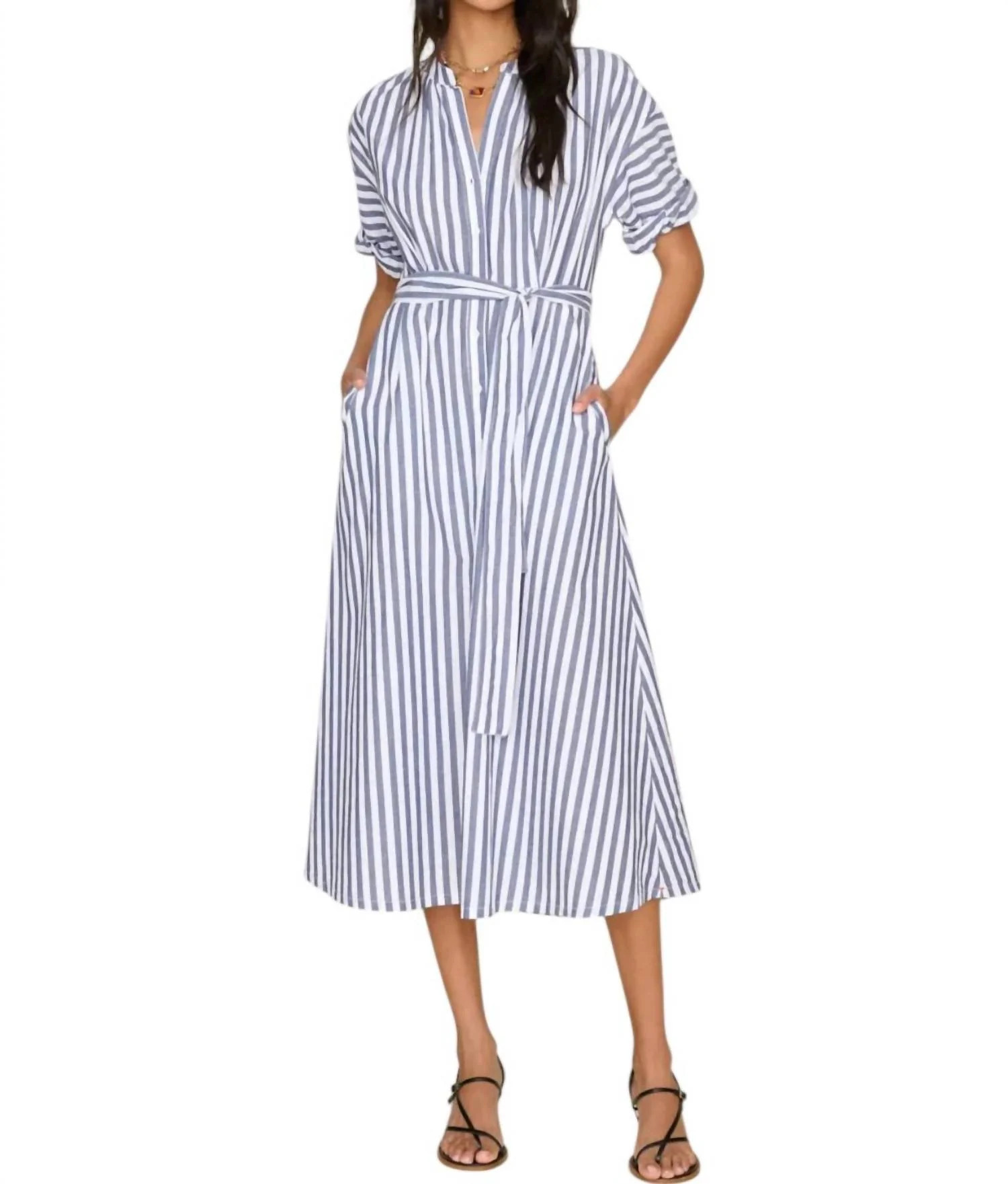 Liora Dress In Twilight Stripe | Shop Simon