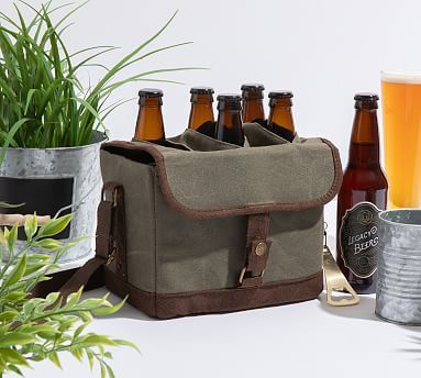 Greenpoint Waxed Canvas 6-Pack Beer Cooler | Pottery Barn (US)