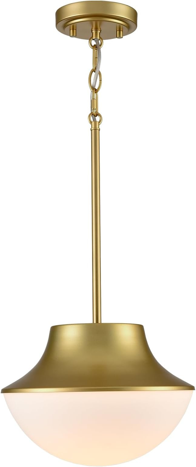 Mid Century Modern Pendant Light Fixture 11.02" Brushed Gold Yellow Pendant Light Kitchen Island ... | Amazon (US)