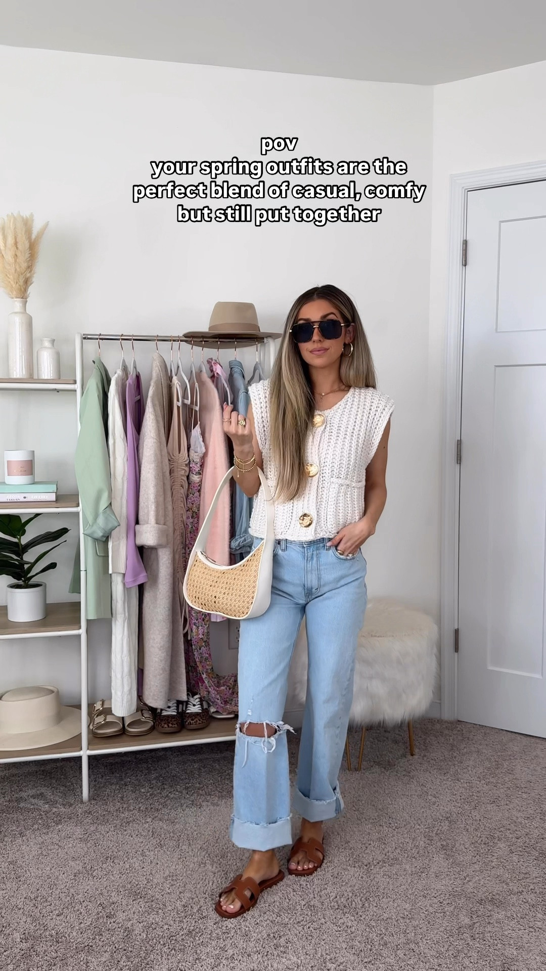 Casual spring outfit — xs in the top & 24 short in the jeans! 

#LTKWatchNow #LTKSpringSale #LTKFindsUnder100