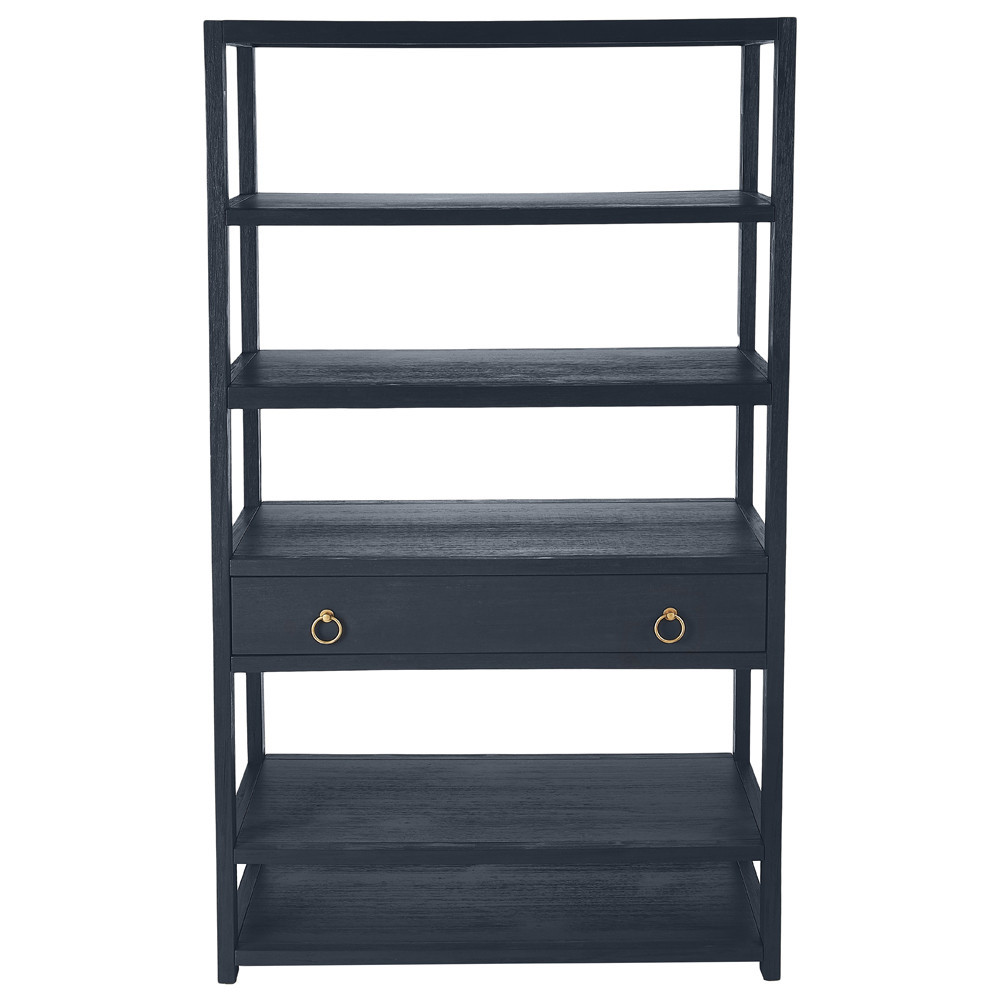 Allura Modern Classic Blue Wood Bookcase | Kathy Kuo Home