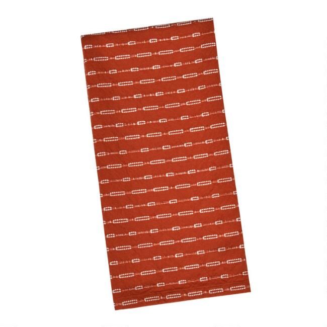 Rust and White Woven Kitchen Towel Set of 2 | World Market