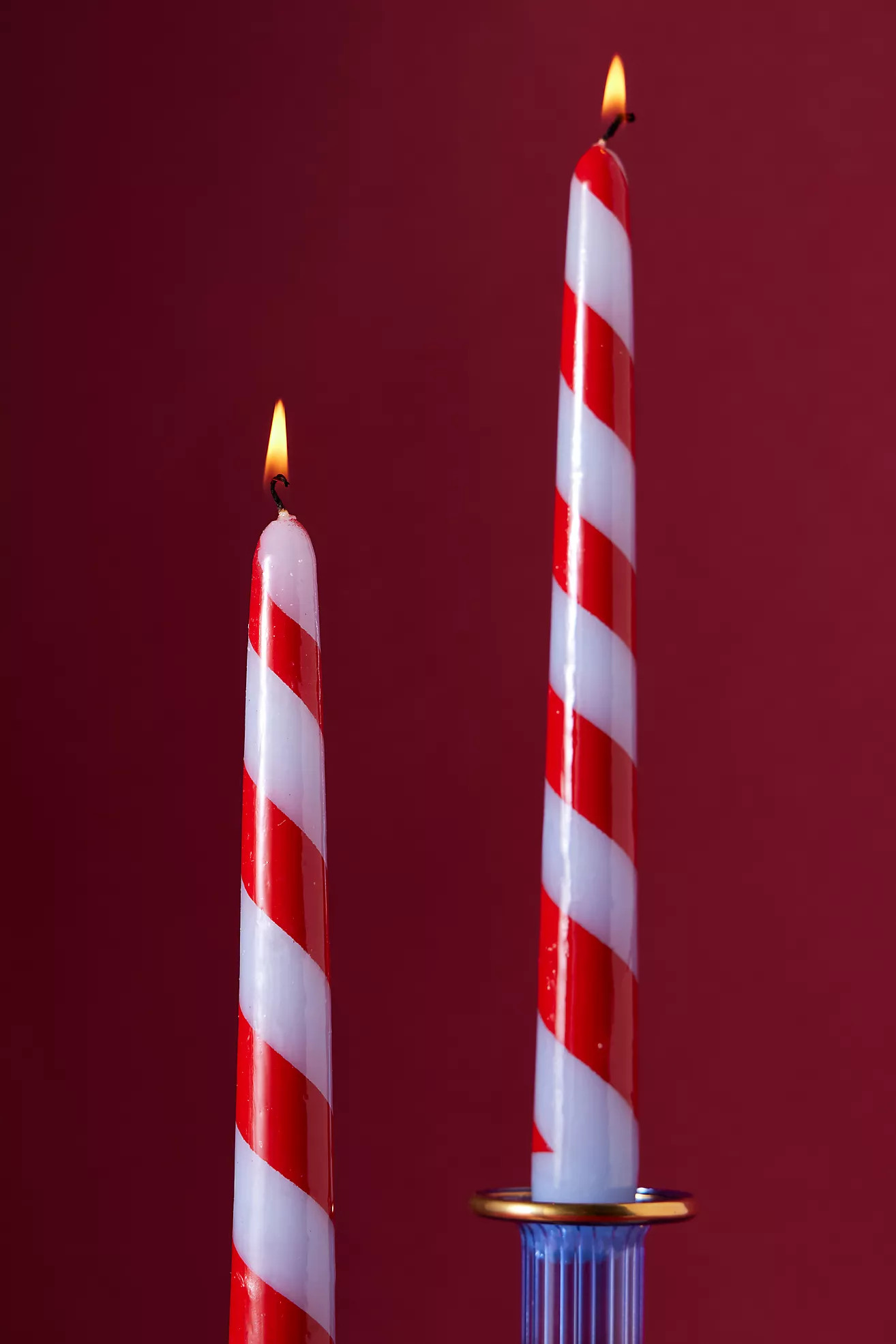 Anna + Nina Blue Swirl Taper Candles, Set of 2 | Anthropologie (UK)