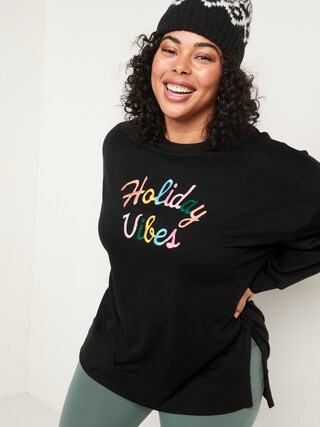 Oversized Vintage Tunic Sweatshirt for Women | Old Navy (US)