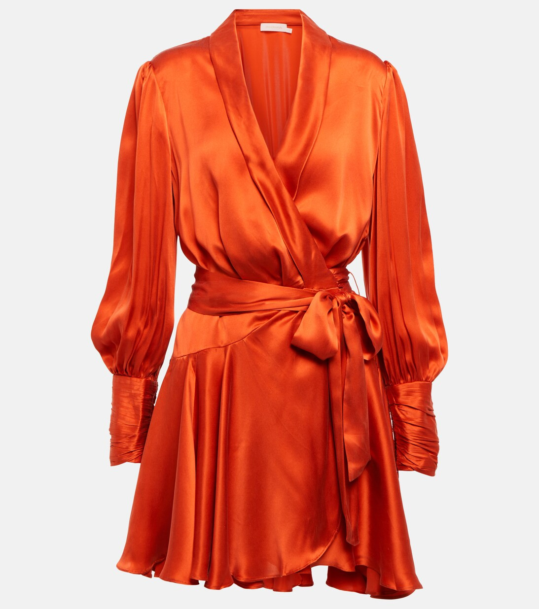 Wrap silk satin minidress | Mytheresa (UK)