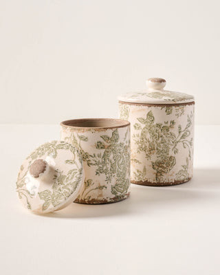 Green and White Distressed Canister | Magnolia