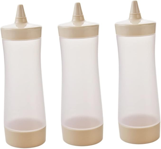 3pcs Dressing Condiments Vinegar Oil and Bottle Squirt Squeeze Crafts Beige Reataurant Bbq Condim... | Amazon (US)