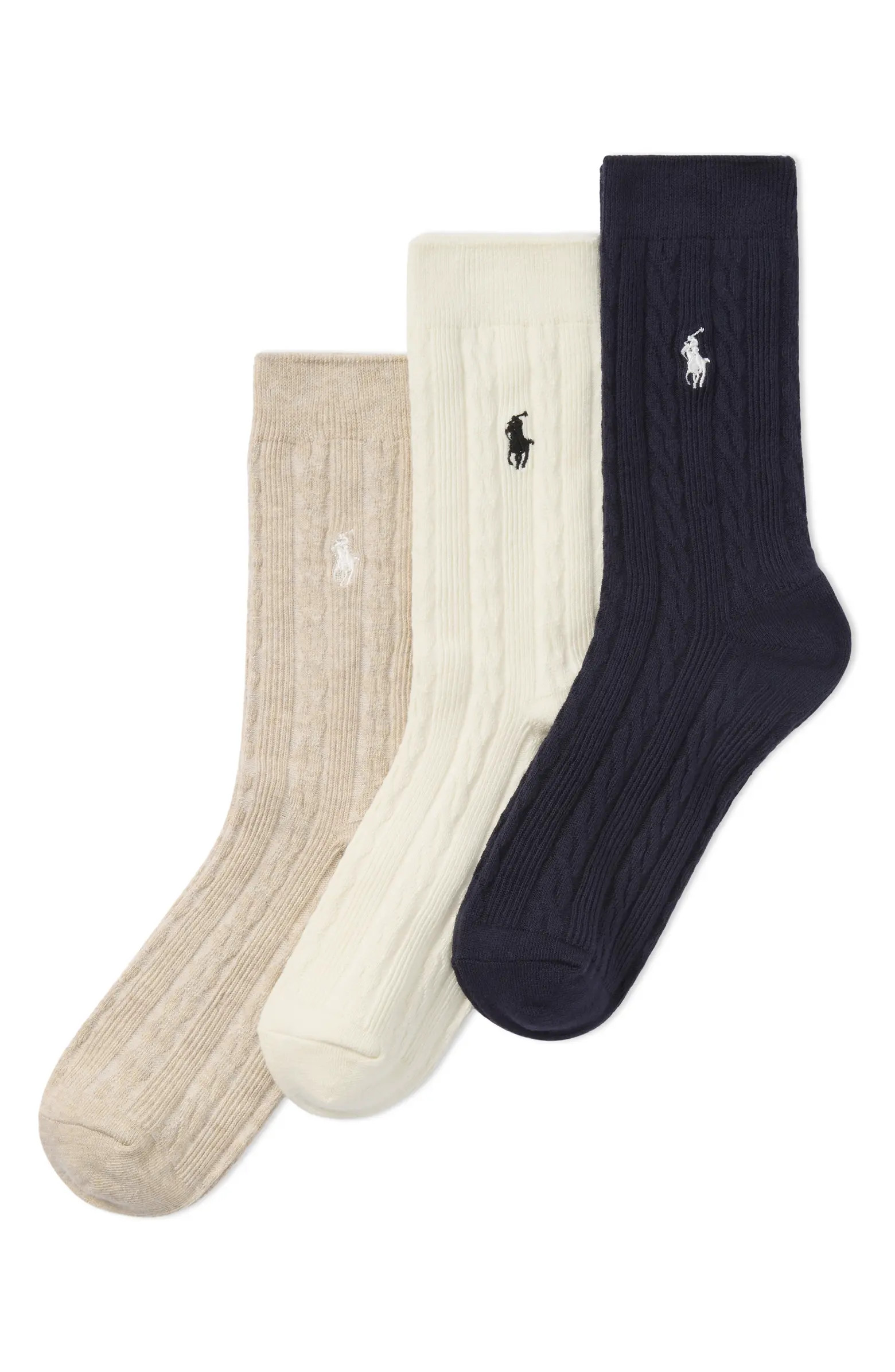 Classic Assorted 3-Pack Cable Crew Socks | Nordstrom