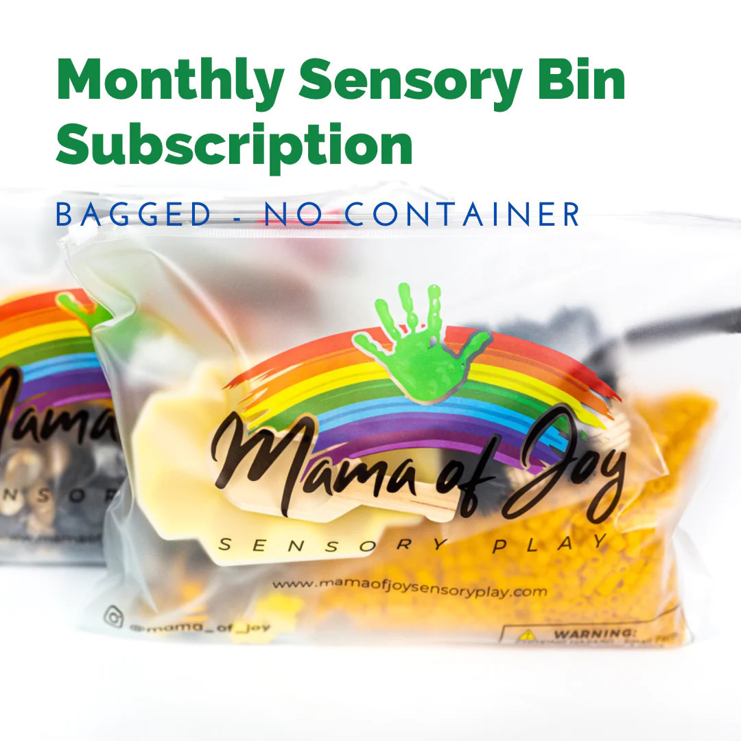 Monthly Sensory Bin Subscription - Bagged | Mama of Joy Sensory Play