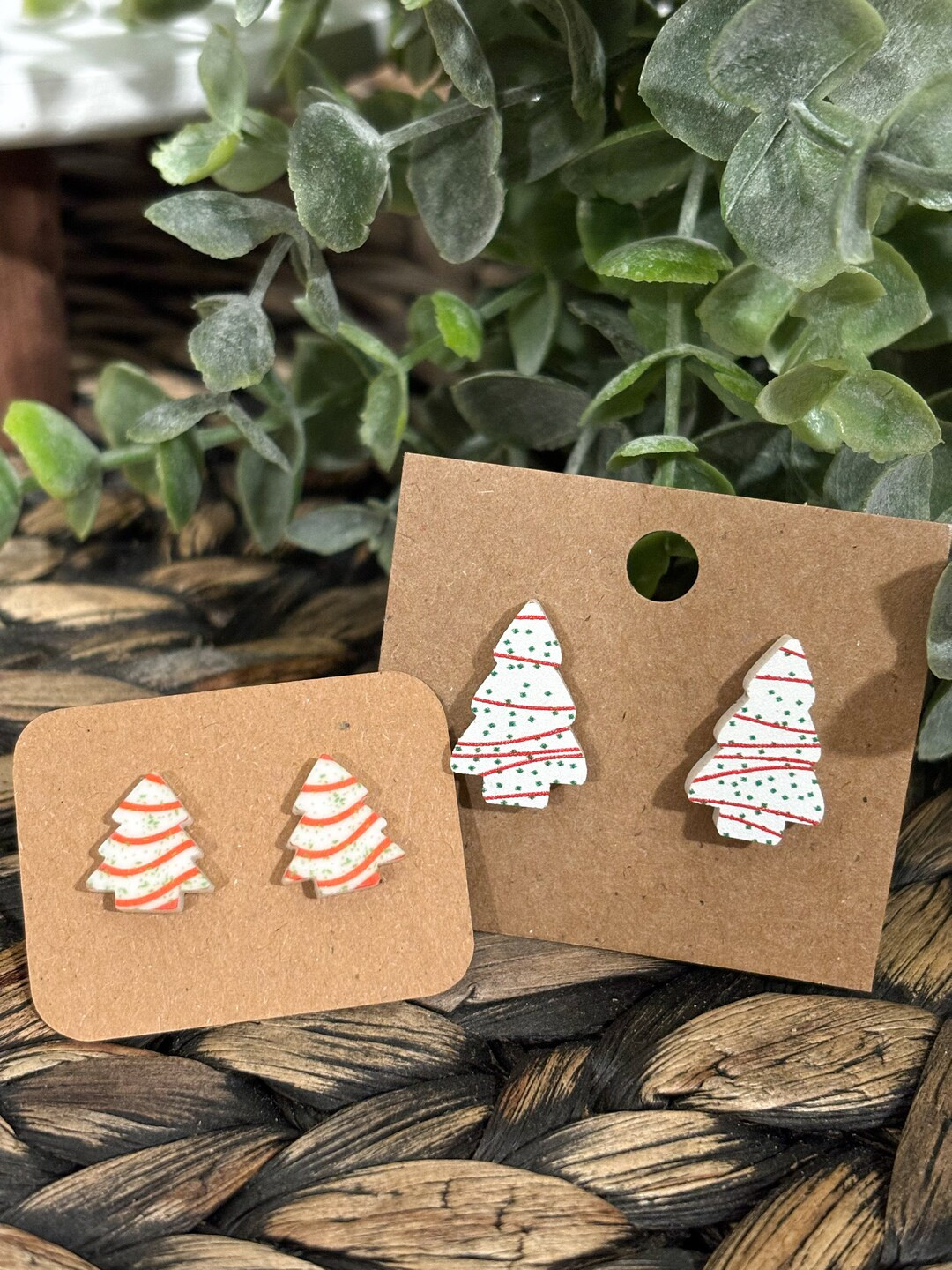 Little Christmas Tree Snack Stud Earrings Christmas Gifts - Etsy | Etsy (US)