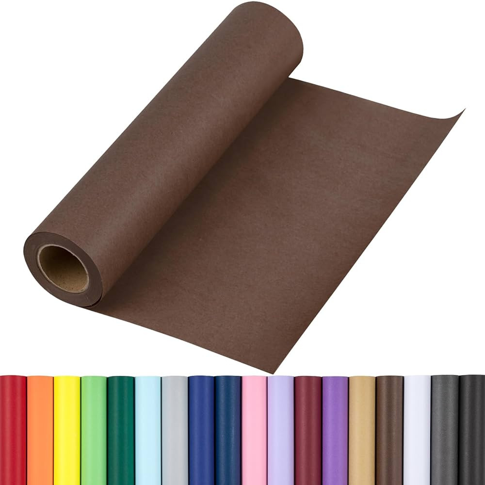 RUSPEPA Chocolate Brown Kraft Wrapping Paper Roll, 17.5"x 393"(32.8'), Recyclable Brown Art Gift ... | Amazon (US)