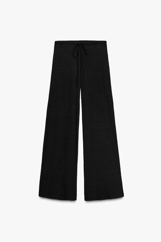 TEXTURED STRAIGHT LEG PANTS | Zara US