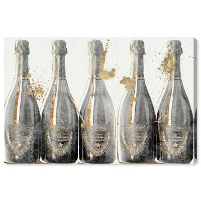 Drinks and Spirits Dom Marbles 1988, Modern & Contemporary Gold by Oliver Gal - Floater Frame Graphic Art on Canvas | Wayfair North America