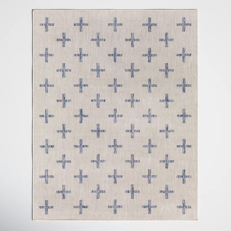 Bronwyn Blue/Cream Indoor/Outdoor Rug | Wayfair North America