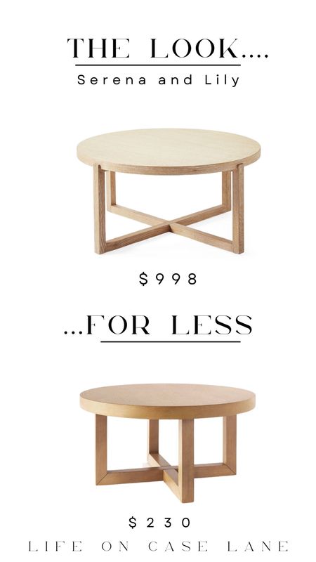 The look for less, save or splurge, rh dupe, furniture dupe, dupes, designer dupes, target dupes, Serena and lily dupes, coffee table dupe, light wood coffee table, home furniture, affordable coffee table 