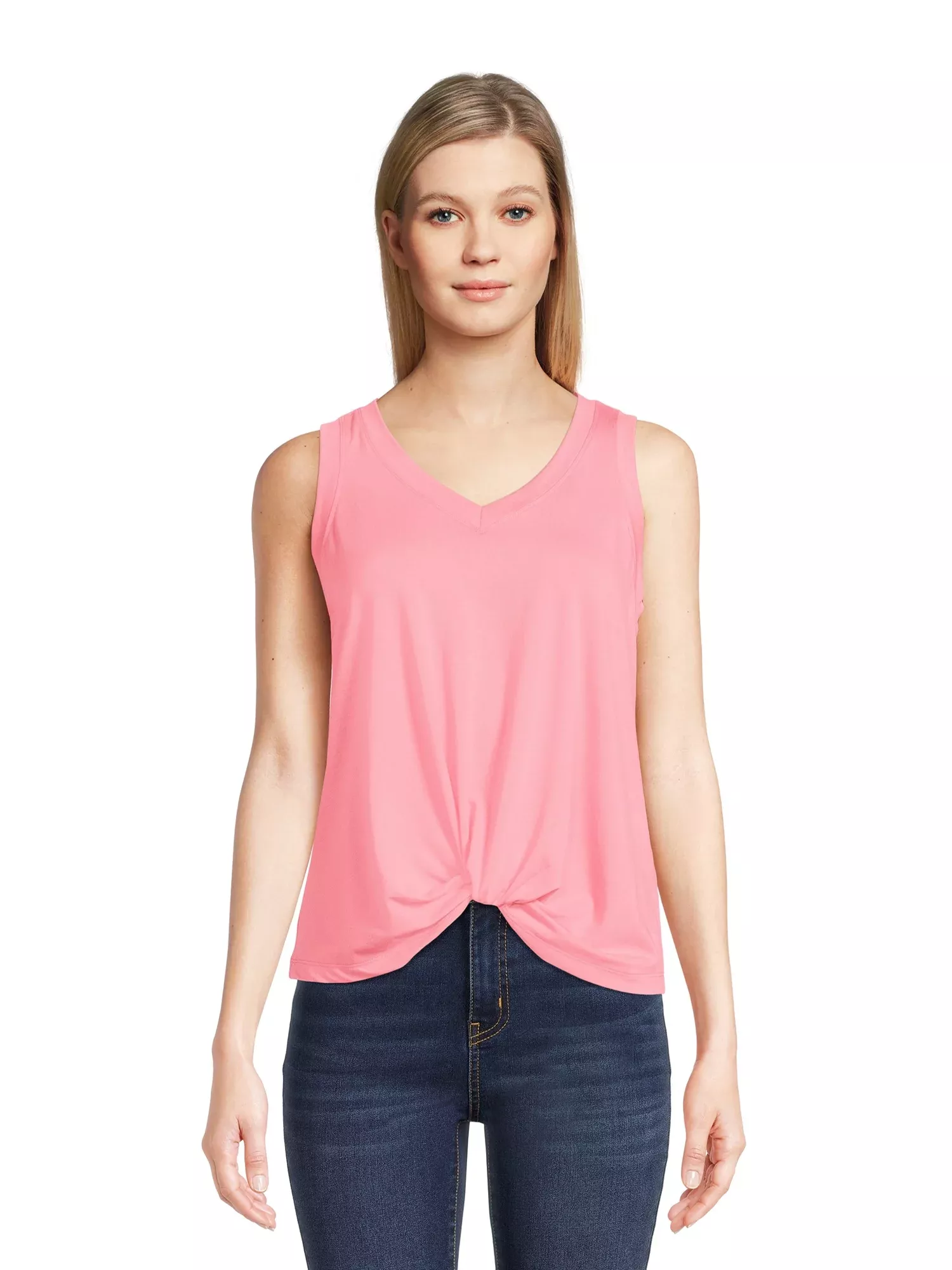 Time and Tru Women's Bow Shoulder Tank Top