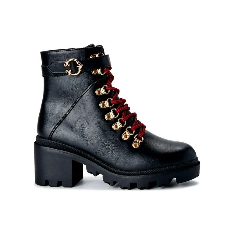 C. Wonder Women's Laney Lug Sole Lace Up Boots - Walmart.com | Walmart (US)