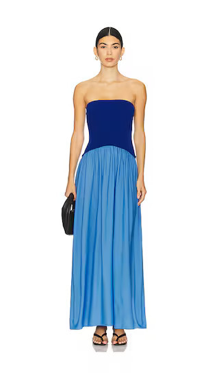 Solid & Striped Strapless Soglio Dress in Navy. - size L | Revolve Clothing (Global)