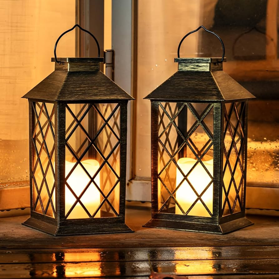 Homemory Solar Lanterns Outdoor Waterproof Hanging with Flickering Flameless Candles, 2 Pack Gard... | Amazon (US)