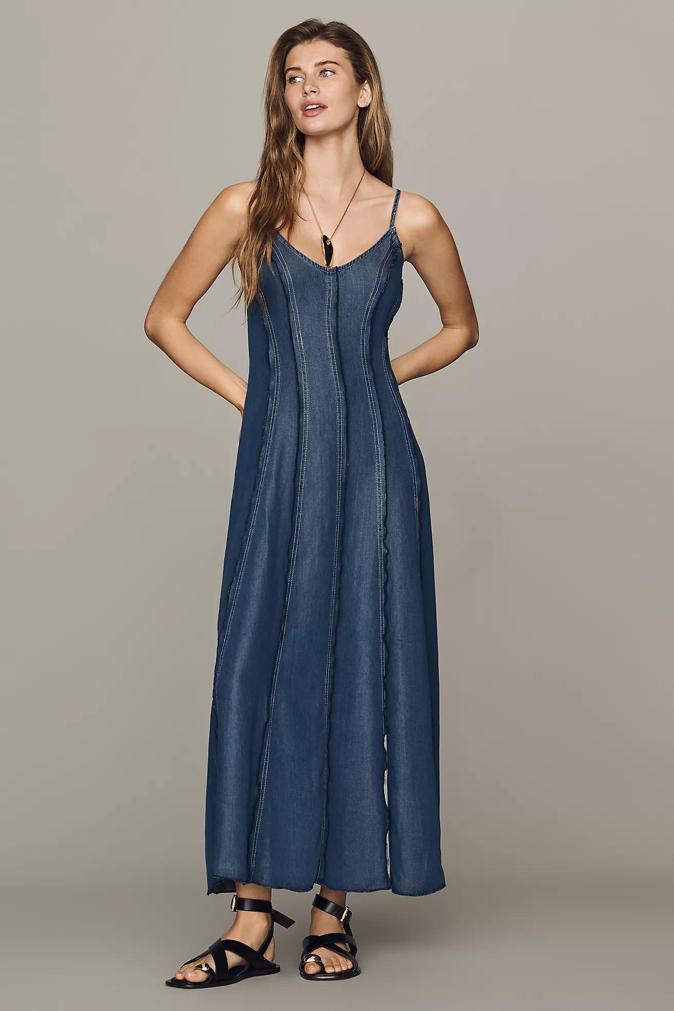 Pilcro Seamed Midi Dress | Anthropologie (US)