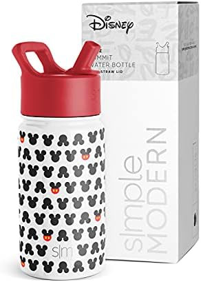 Simple Modern 14oz Disney Summit Kids Water Bottle Thermos with Straw Lid - Dishwasher Safe Vacuum I | Amazon (US)