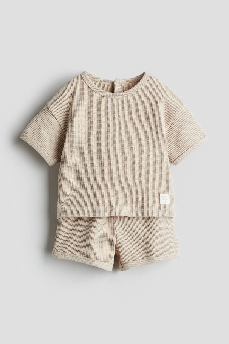 2-piece waffled cotton set | H&M (UK, MY, IN, SG, PH, TW, HK)