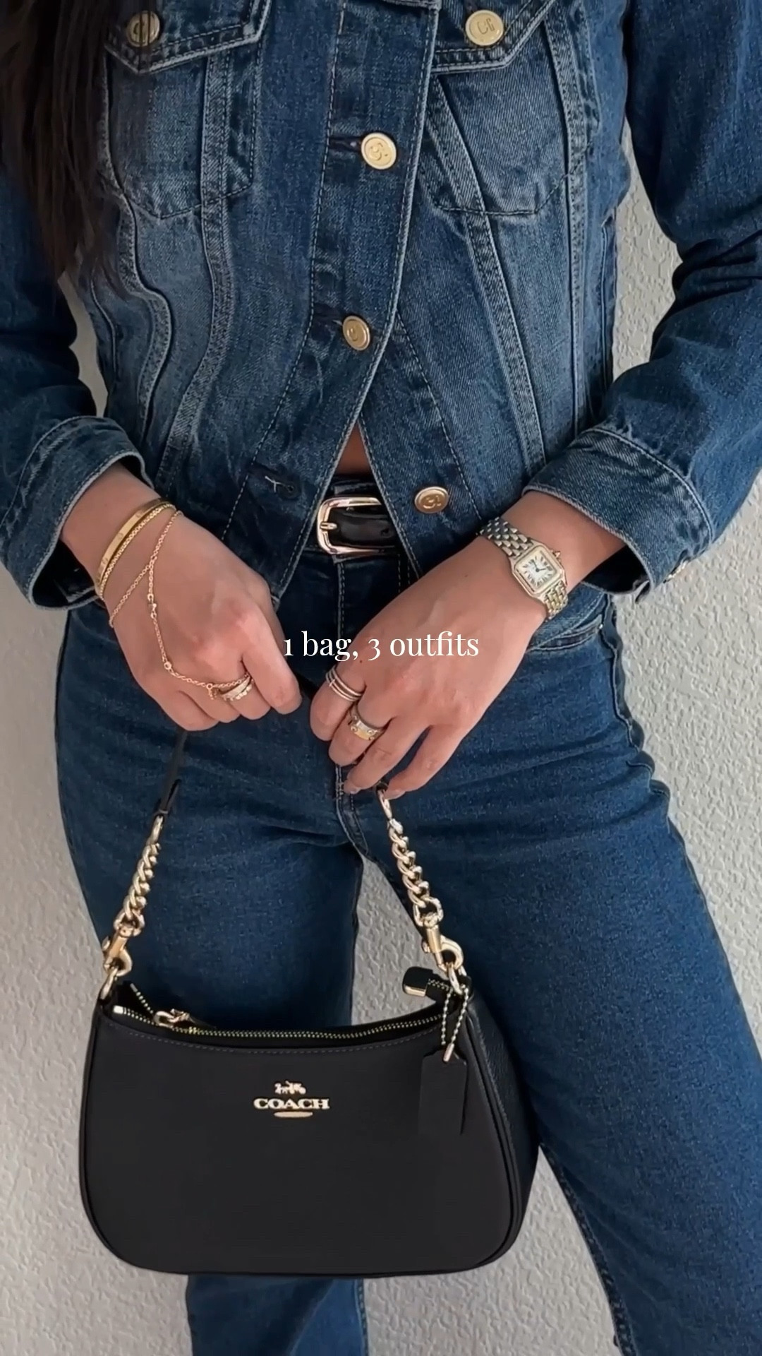 1 bag, 3 looks ft. @coach teri 🖤 the perfect black bag — love how versatile it is + fits all my essentials! #CoachNY #AD 

#LTKItBag