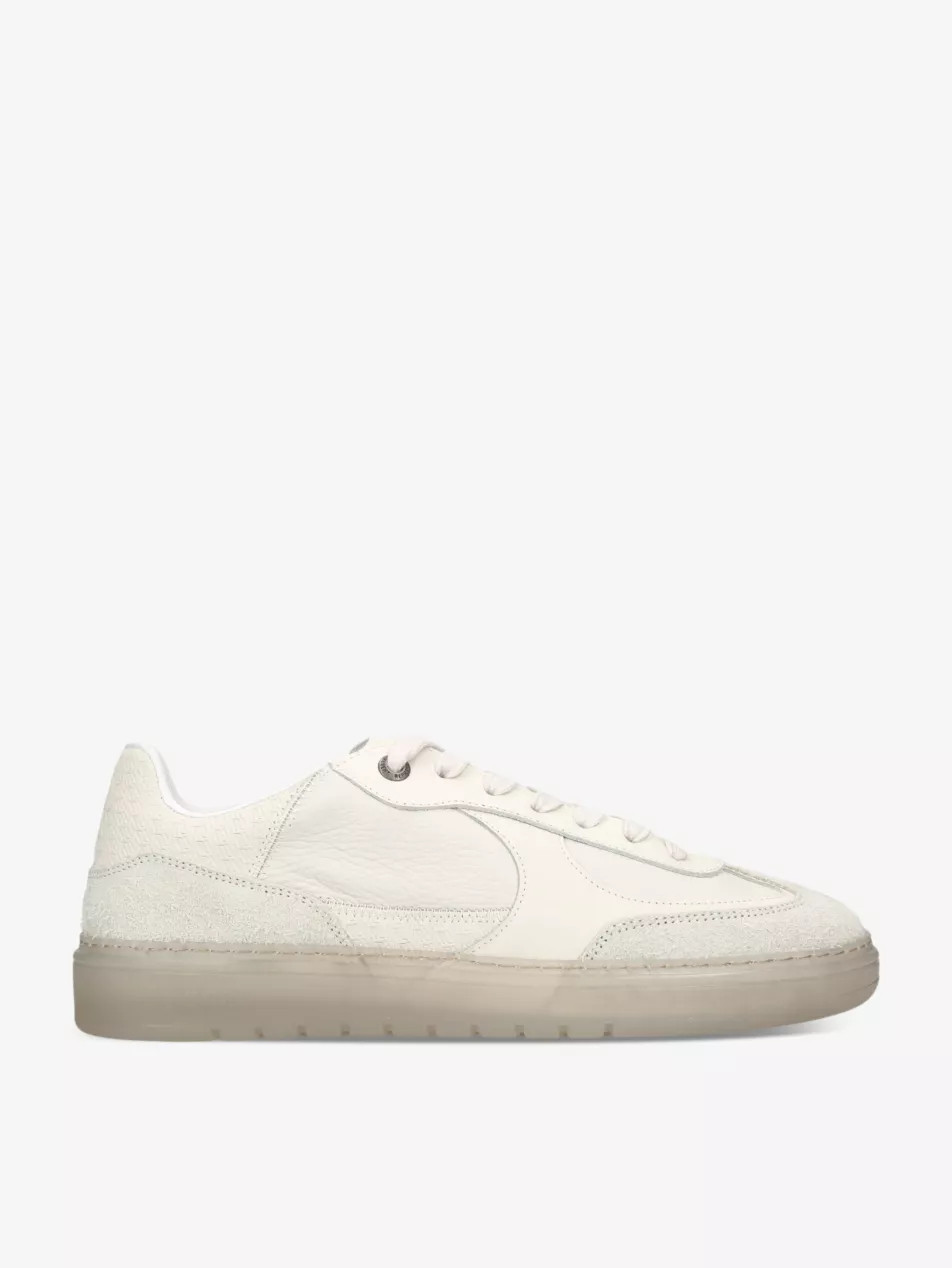 Virtus leather and suede low-top trainers | Selfridges
