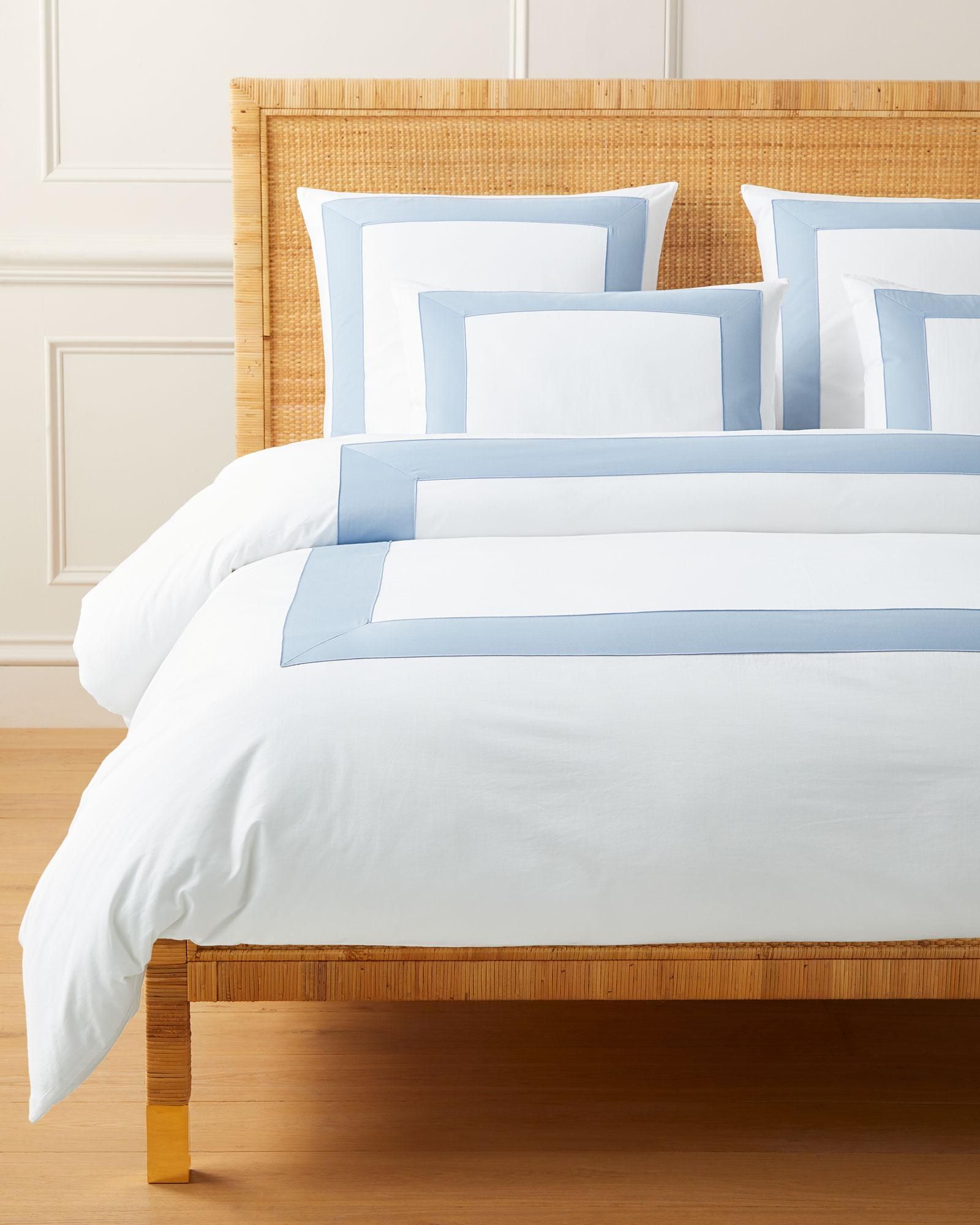 Beach Club Border Percale Duvet Cover | Serena and Lily