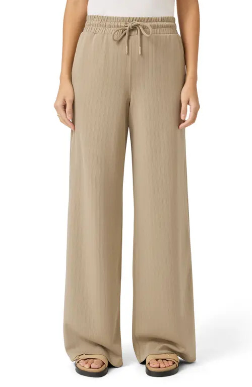 Splendid x @cellajaneblog Rib Scuba Knit Wide Leg Pants in Wood at Nordstrom, Size Medium | Nordstrom