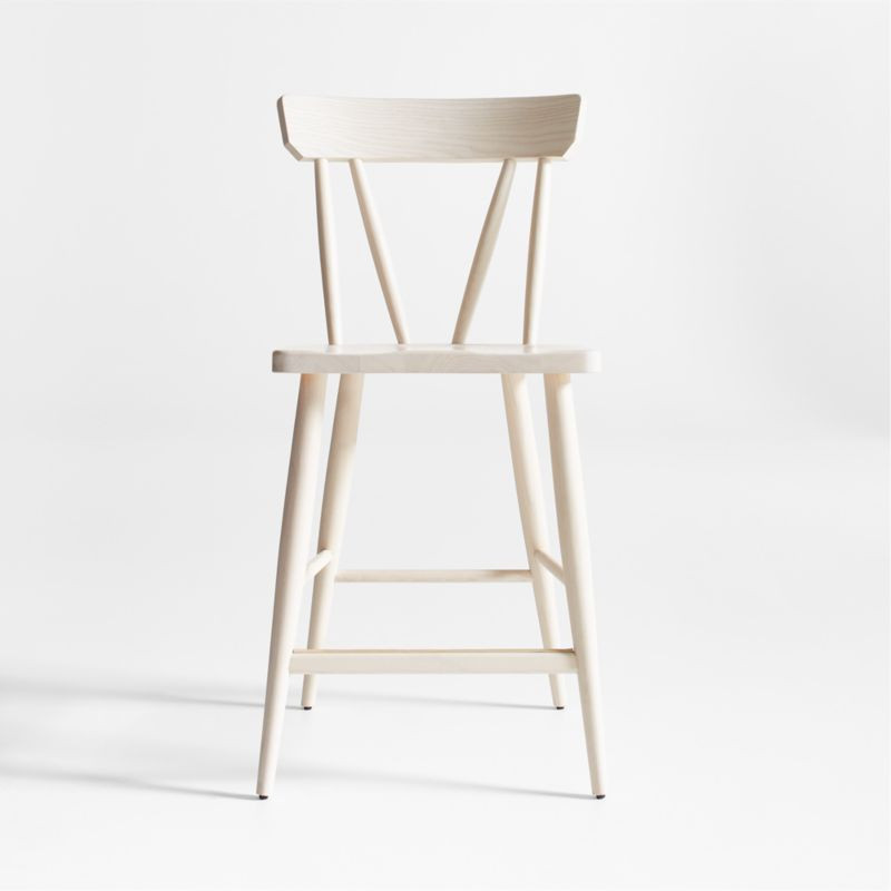 Juni Bleached Ash Counter Stool + Reviews | Crate & Barrel | Crate & Barrel